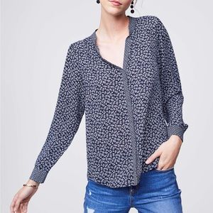 Loft Mixed Floral Split Neck Utility Blouse